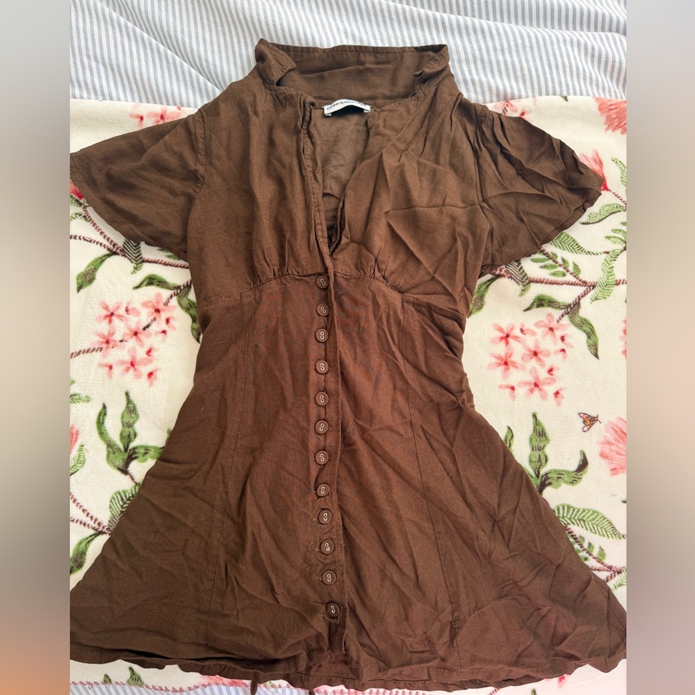 Brown Button-Down Romper